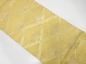 アンティーク　斜め格子に松葉模様織り出し袋帯(着用可)